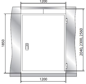 Дверной блок с контейнерной дверью