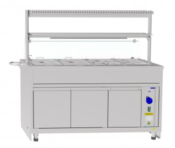 Мармит электрический ЭМК-70Х-01 с подогреваемой полкой 