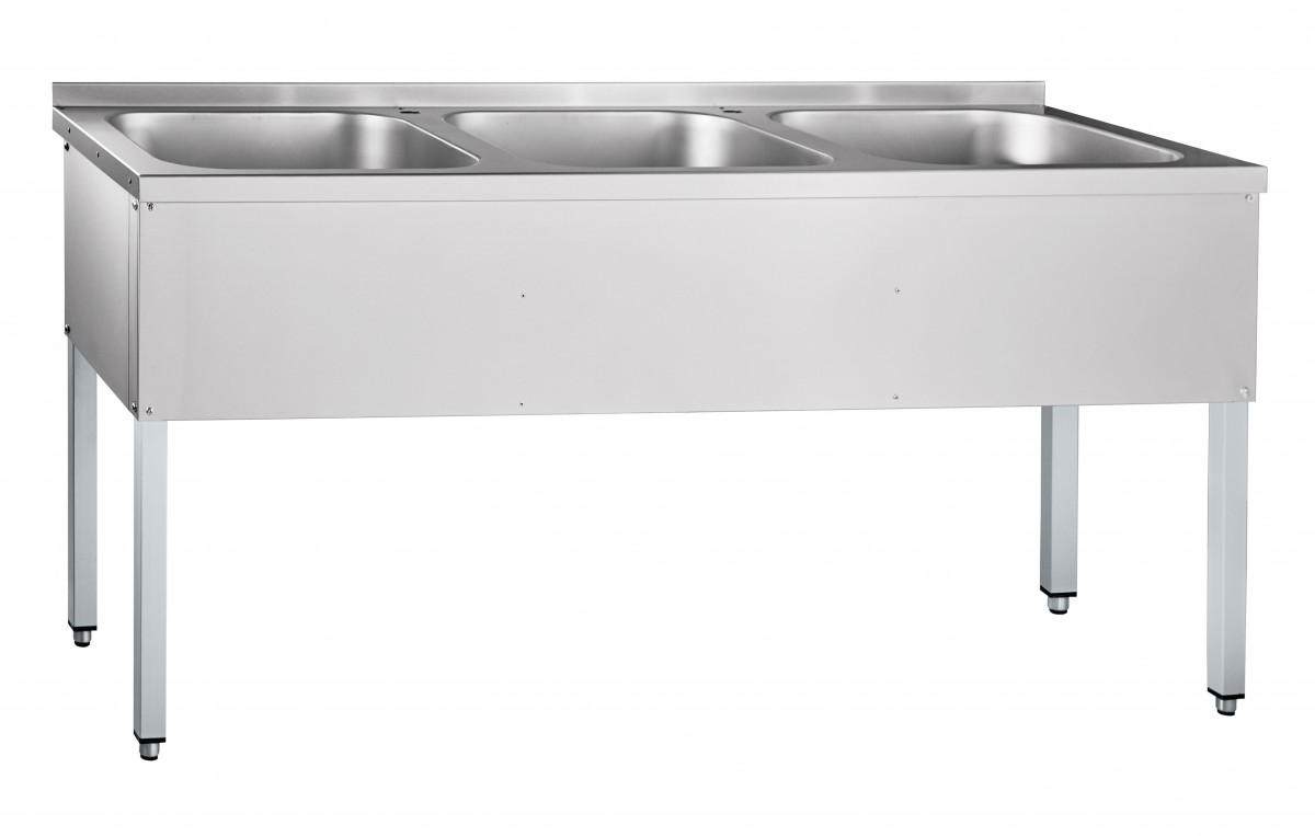 Ванна моечная трехсекционная ВМП-6-3-5РЧ (каркас крашеный) 