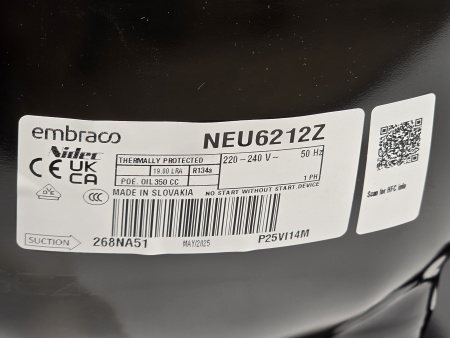 Компрессор NEU 6212Z R134a Embraco 1430Вт MBP / HBP код 268NA51M1AJ