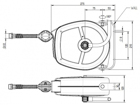 Душирующее устройство на катушке MONOLITH код SR000000034А (шланг 10м)
