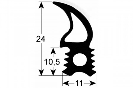 Уплотнитель пароконвектомата Convotherm код 7011003 размер 470х1500мм OEB/OGB/OGS20.10