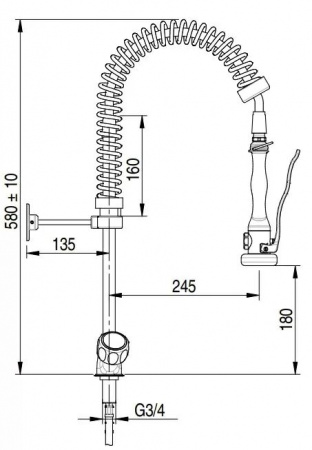 Душирующее устройство ERAMINI112 Monolith со смесителем R0101020112