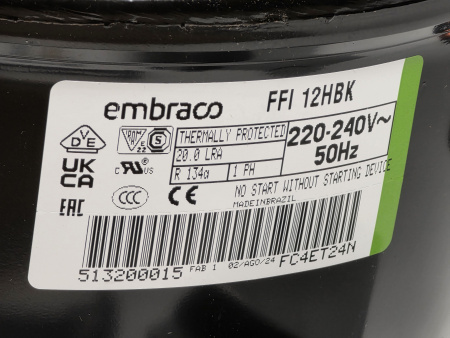 Компрессор FFI 12HBK R134a Embraco 319Вт широкодиапазонный LBP MBP HBP