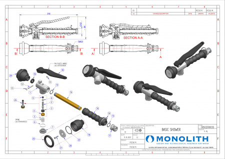 Лейка для устройства душирующего MONOLITH R00502000035, 00502000001
