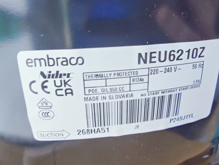 Компрессор NEU6210Z R134a 1239Вт MBP, HBP Embraco Aspera код 268HA51M1AJ Словакия