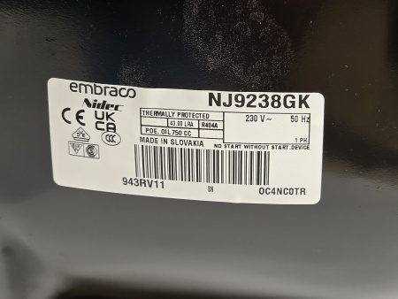 Компрессор NJ9238GK R404 Embraco 2428Вт MBP код 943RV1104AF