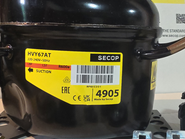 Компрессор HVY67AT 107вт R600a SECOP (Danfoss) код RP8GA028 LBP Словакия