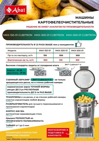 Машина картофелеочистительная МКК-150-01 Cubitron 