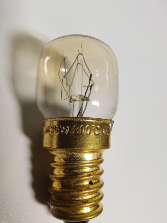 Лампа для печей Е14-220 V-25W код 12000060475 выдерживает 300*градусов