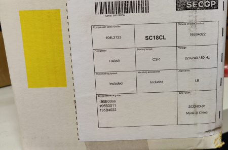 Компрессор SC18CL (R404A) код 104L2123 Secop (Danfoss)