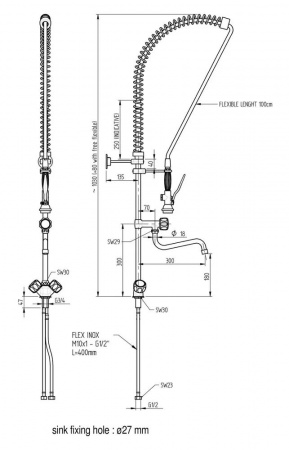 Душирующее устройство с гибким изливом MONOLITH Италия Код R 0101020111