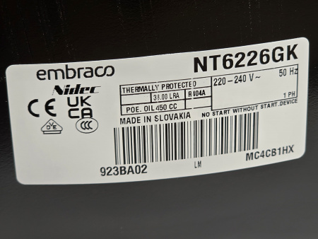 Компрессор NT 6226GK R404a Embraco 3252Вт MBP код 923BA0204AF