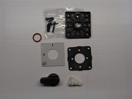 Переключатель ПЭП- Панель серебрянная, черная ручка 48х48 