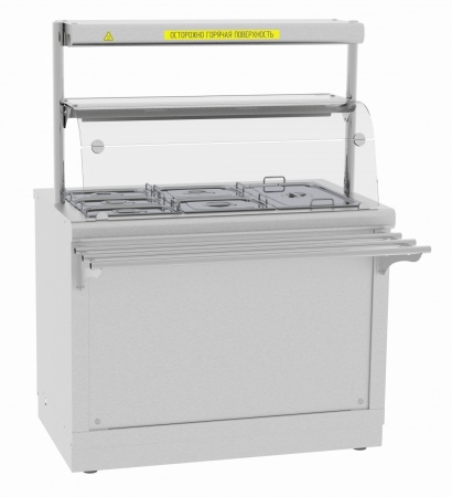 Мармит электрический ЭМК-70Х с подогреваемой полкой 