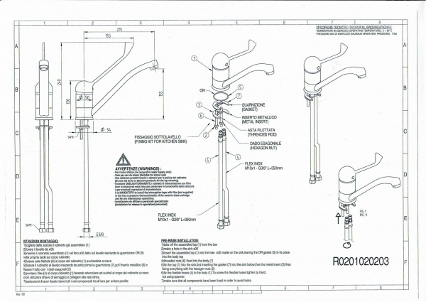 Смеситель с длинным рычагом MONOLITH R 0201020203 Италия