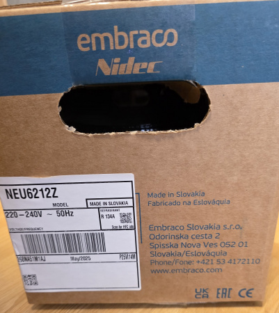 Компрессор NEU 6212Z R134a Embraco 1430Вт MBP / HBP код 268NA51M1AJ