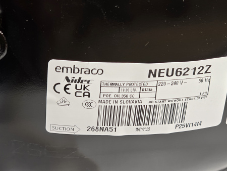 Компрессор NEU 6212Z R134a Embraco 1430Вт MBP / HBP код 268NA51M1AJ