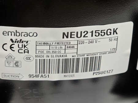 Компрессор NEU 2155 GK R404A Embraco Aspera 655Вт код 954FA51M1AJ