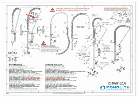 Душирующее устройство с гибким изливом и краном Код R 0102010206 MONOLITH Италия