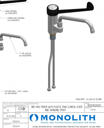 Смеситель MONOLITH R 0201020255 Италия
