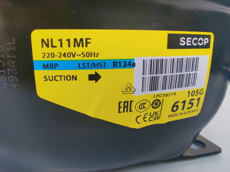 Компрессор NL11MF (R134A) 621Вт код 105G6151 (Secop) Среднетемпературный