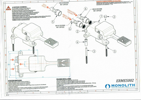 Педальный смеситель MONOLITH ITALY код ERMES002 холодная и горячая вода G1/2