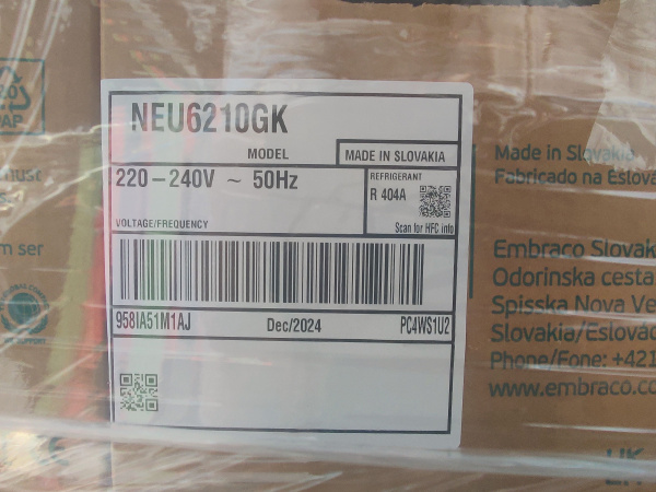 Компрессор NEU6210GK R404A Embraco 715Вт MBP код 958IA51M1AJ