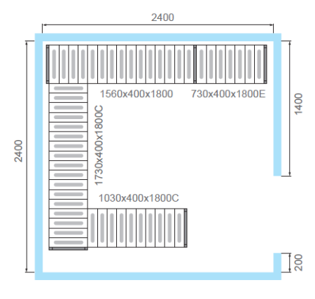 Комплект стеллажей для КХН-11,75 - Вар.2