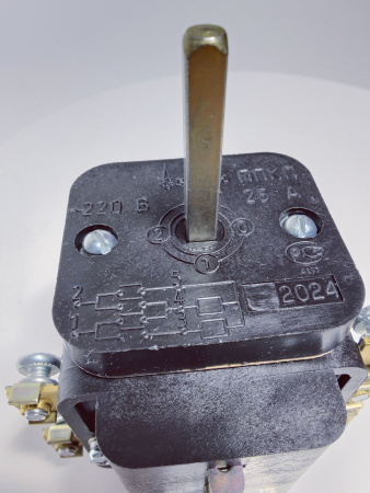 Переключатель ППКП (ТПКП 25А) для кухонных плит (алюминий) с ручкой код 120000006424