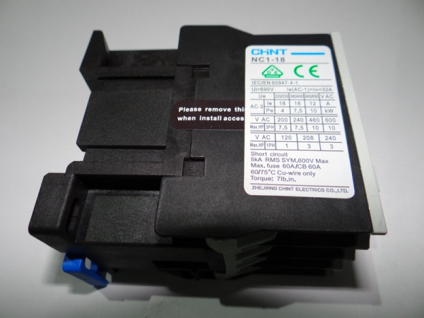 Контактор NC1-1810 18А 230в/АСЗ 1НО 50Гц (CHINT) 224835