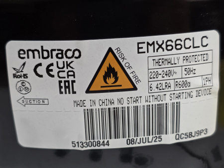 Компрессор EMX66CLC R600 Embraco 182Вт LBP