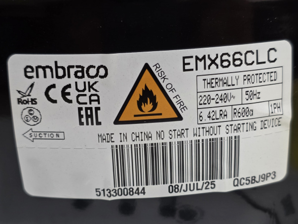 Компрессор EMX66CLC R600 Embraco 182Вт LBP