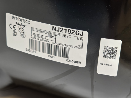 Компрессор NJ 2192GJ R404a Embraco1176Вт LBP код 943CA1104AF
