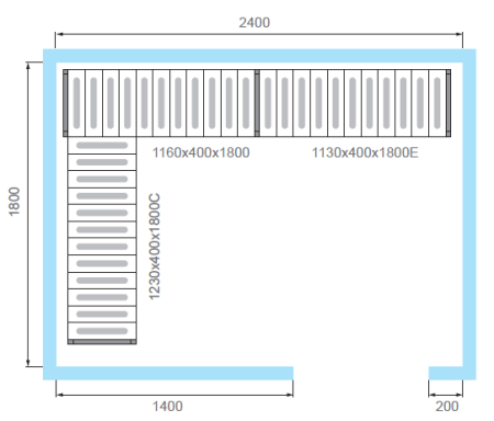 Комплект стеллажей для КХН-8,81 - Вар.1