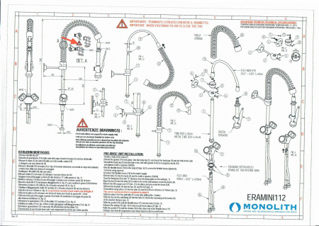 Душирующее устройство ERAMINI112 Monolith со смесителем R0101020112