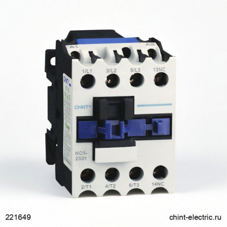 Контактор NC1-2501 25А 230В/АС3 1 НЗ 50Гц (CHINT) 220621 код 12000046236