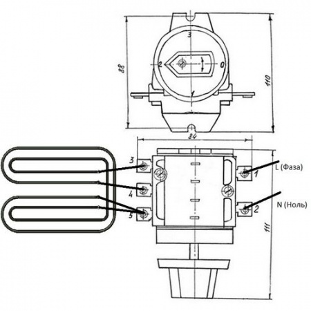 Переключатель ППКП (ТПКП 25А) для кухонных плит (алюминий) с ручкой код 120000006424