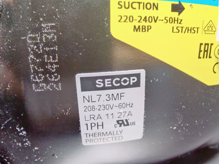 Компрессор NL7.3MF (R134A) MBP Среднетемпературный (Secop) код 105G6772
