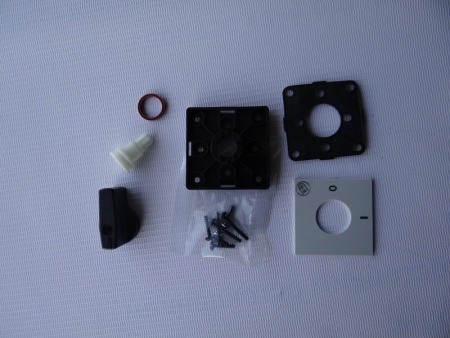 Переключатель ПЭП- Панель серебрянная, черная ручка 48х48 