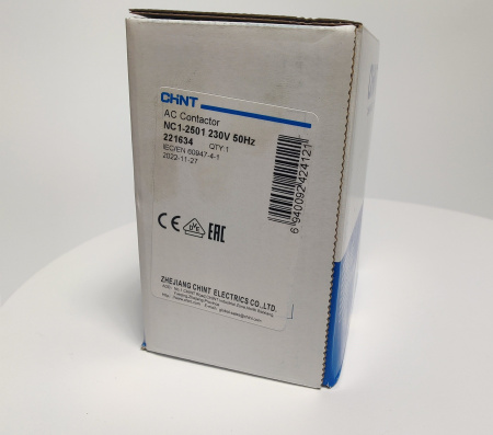 Контактор NC1-2501 25А 230В/АС3 1 НЗ 50Гц (CHINT) 220621 код 12000046236