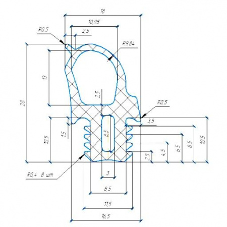 Уплотнитель Retigo AX00-0034 405х405 №893