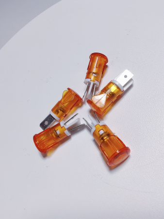 Индикаторная LED лампа 230B 12мм оранжевая (Комплект 5шт)