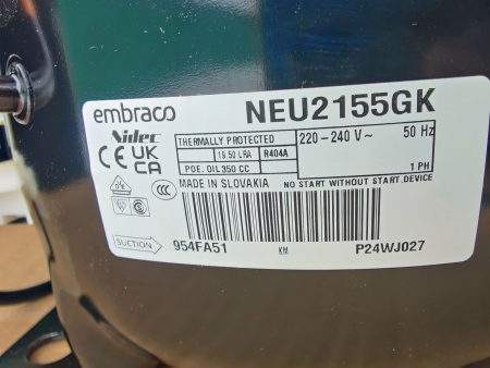 Компрессор NEU 2155 GK R404A Embraco Aspera 655Вт код 954FA51M1AJ