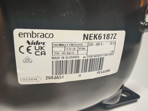 Компрессор NEK6187Z R134a 971Вт HBP Embraco Aspera код 268JA51M1AJ