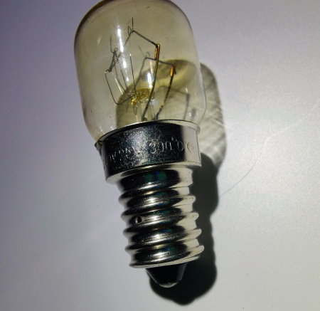 Лампа для печей Е14-220 V-25W код 12000060475 выдерживает 300*градусов