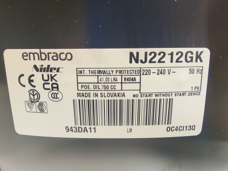 Компрессор NJ 2212 GK (R404A) 1532Вт код 943DA1104AF (Embraco)