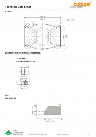 Компрессор MS 26 FB R-404A Cubigel 695Вт