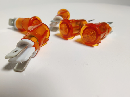 Индикаторная LED лампа 230B 12мм оранжевая (Комплект 5шт)