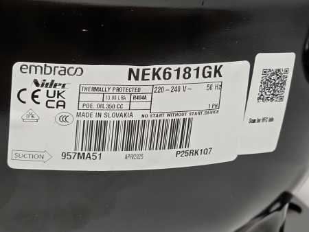 Компрессор NEK 6181 GK R404a 1094Вт MBP Embraco Aspera код 957MA51M1AJ (NEK6181GK)